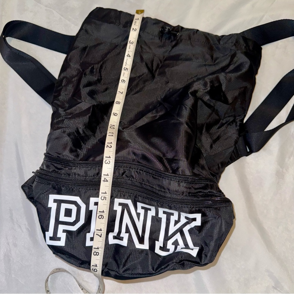 PINK Victoria’s Secret Black White Convertible Backpack Fanny Waist Pack - Picture 10 of 11